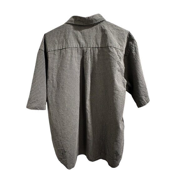 🍒 2/$20 🍒 Arrow Mens Black & White Checked Short Sleeve Button-Up Shirt XL - Picture 5 of 6